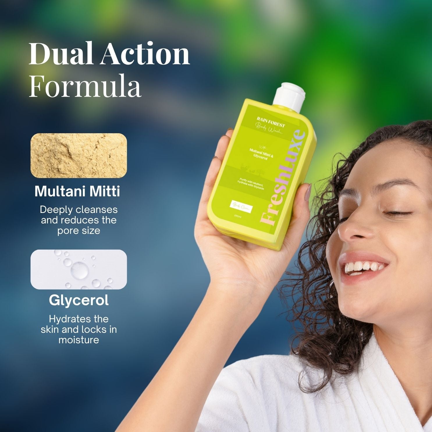 FreshLuxe Rain Forest Body Wash | Paraben & SLS Free | Rain Bath Scent