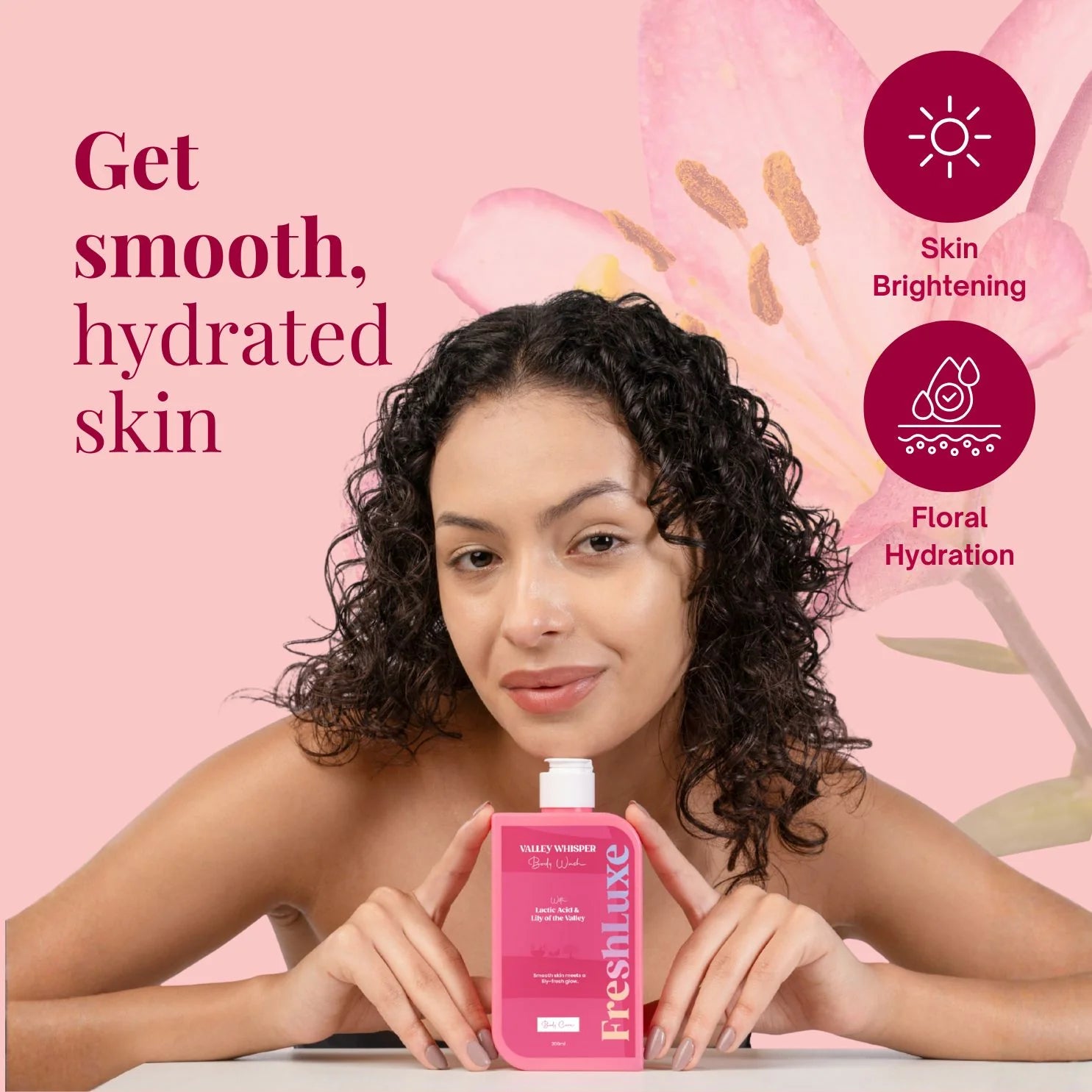 FreshLuxe Valley Whisper Body Wash | Reduces Dark Spots | Floral Scent | 200 ml | 400 ml