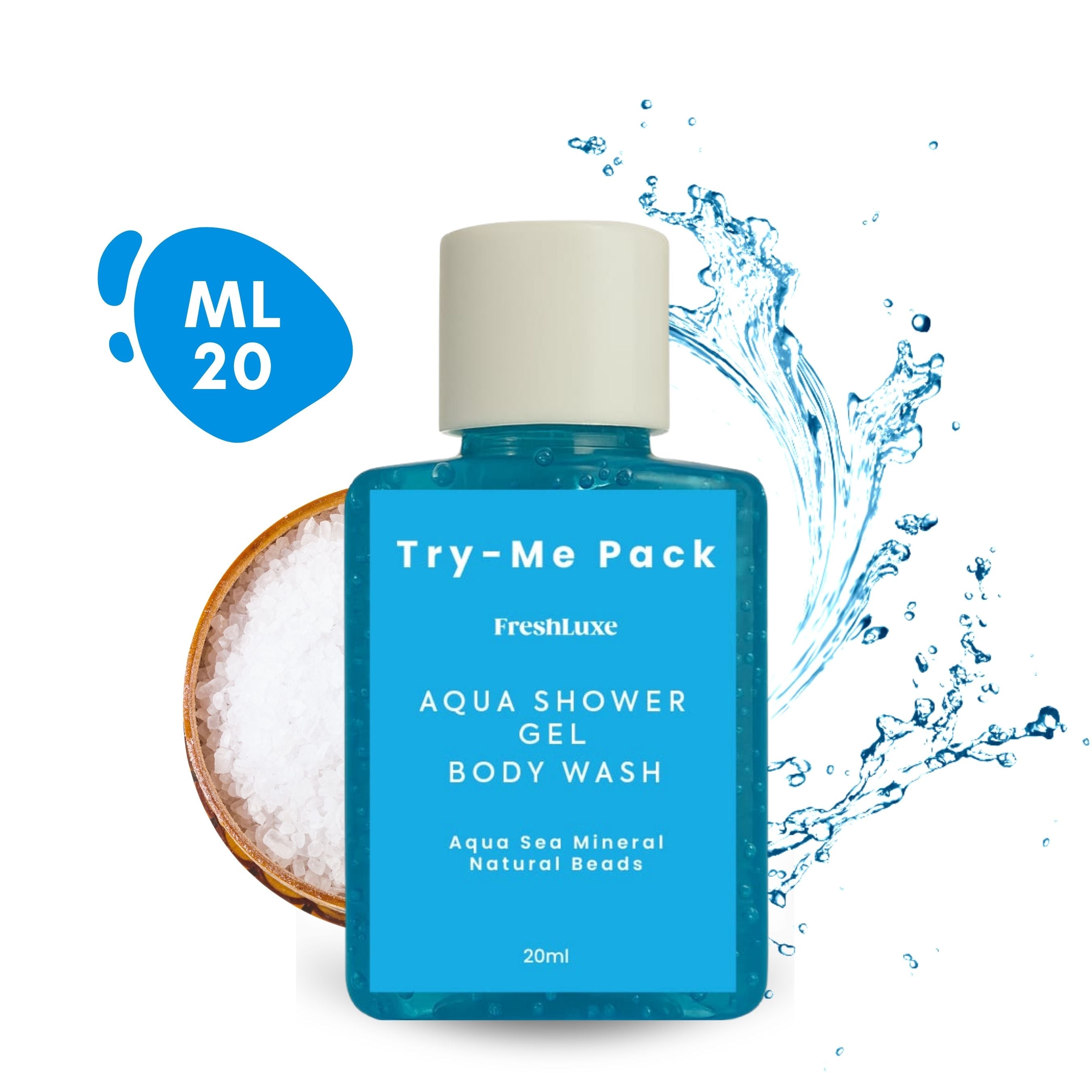 Aqua Essence Bodywash with Sea Salts & Scrub Beads | For Long-Lasting Freshness- 15 ml