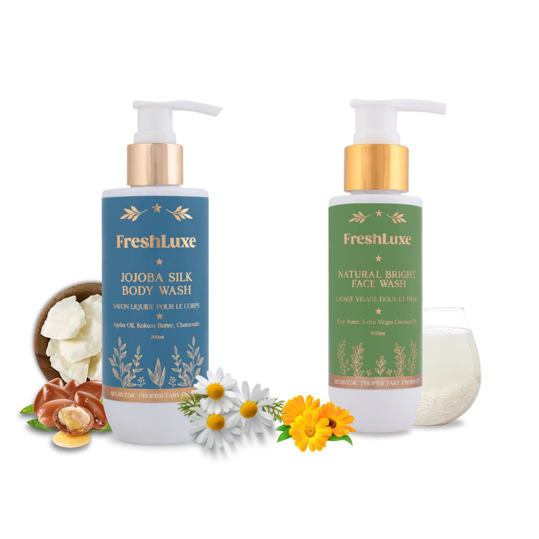 Jojoba Silk Bodywash & Natural Bright Facewash
