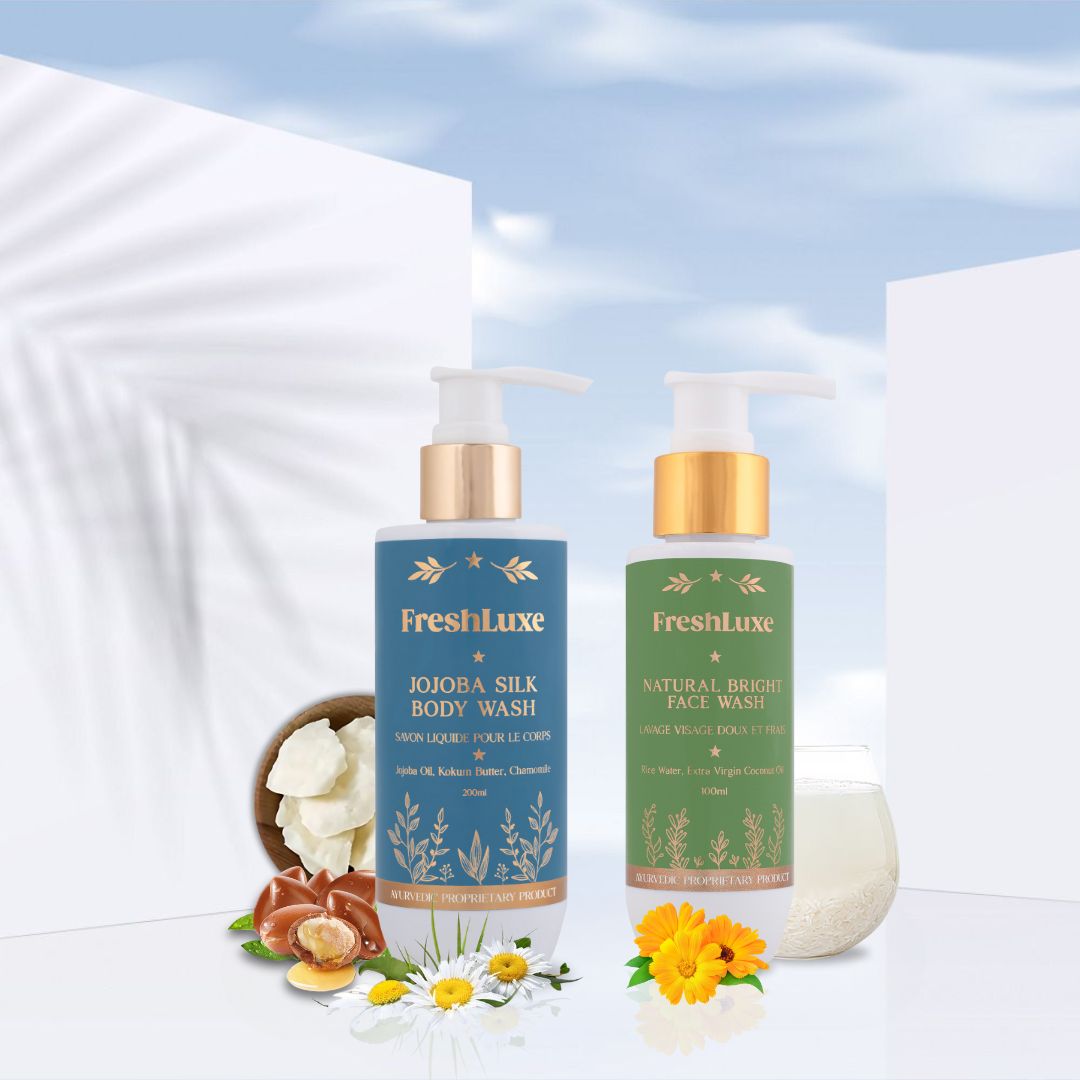 Jojoba Silk Bodywash & Natural Bright Facewash