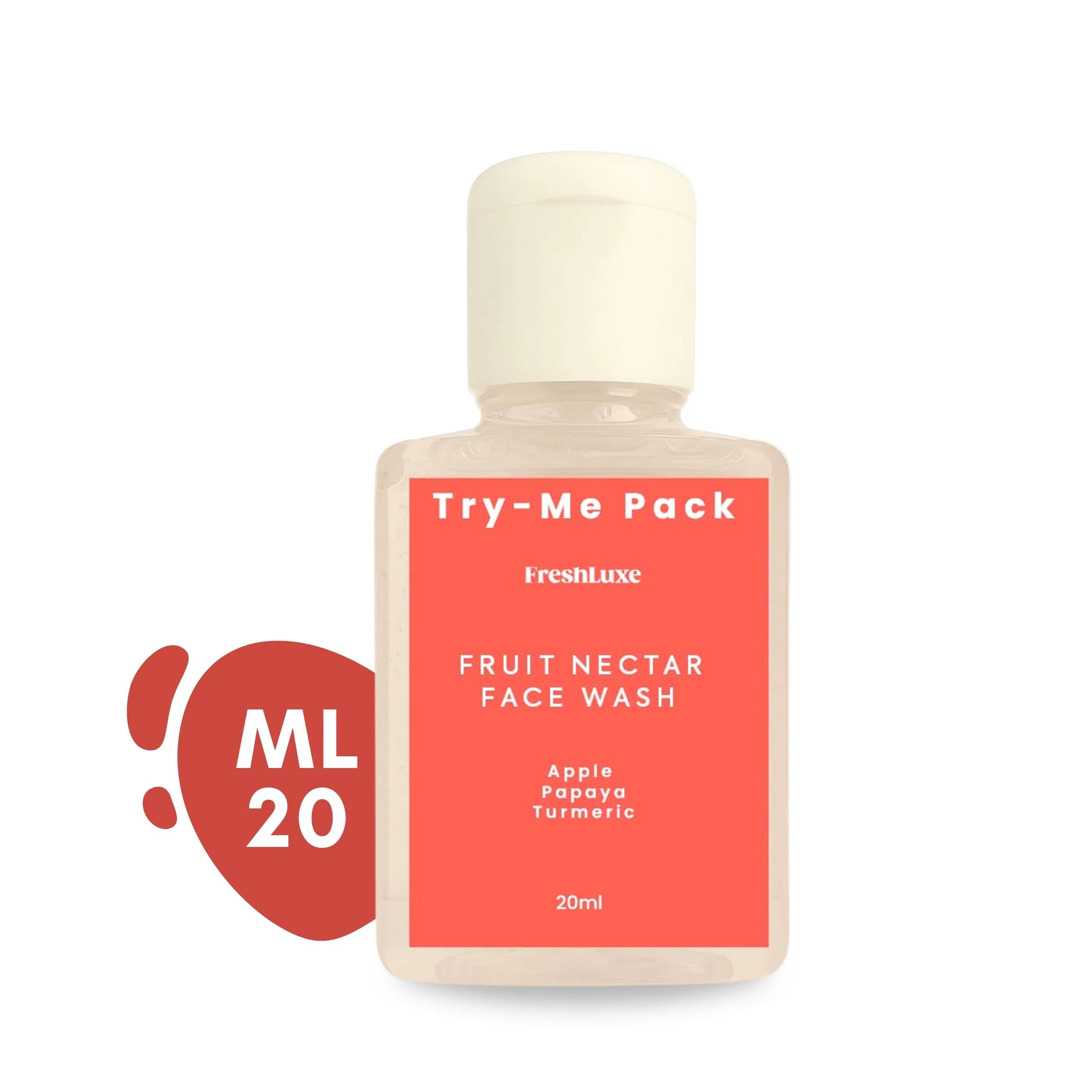Fruit Nectar Facewash | Apple, Papaya & Turmeric | Brightening & Revitalizing- 20ml