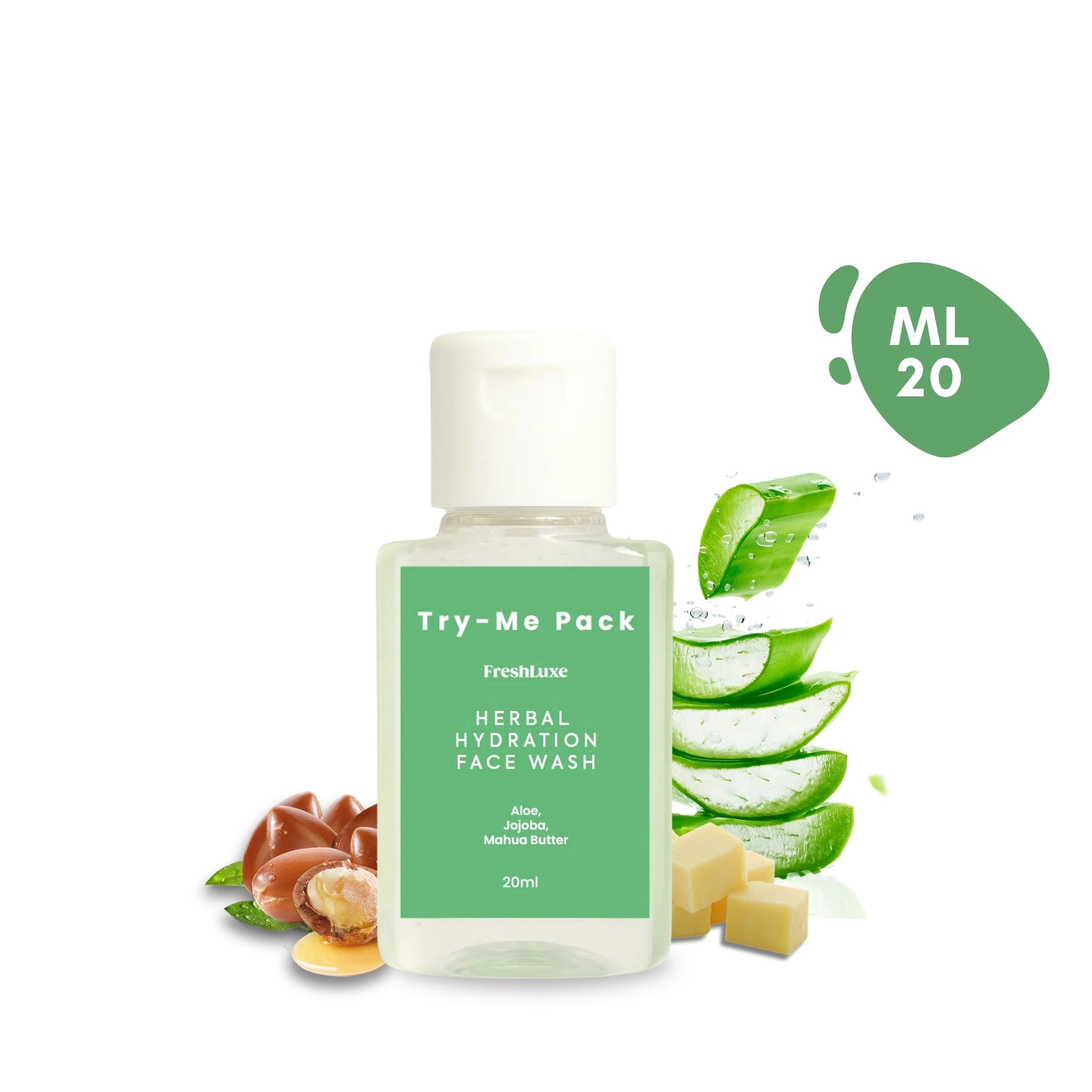 Herbal Hydration Facewash | Aloe Vera & Neem | Gentle Cleanse & Deep Moisture- 20ml