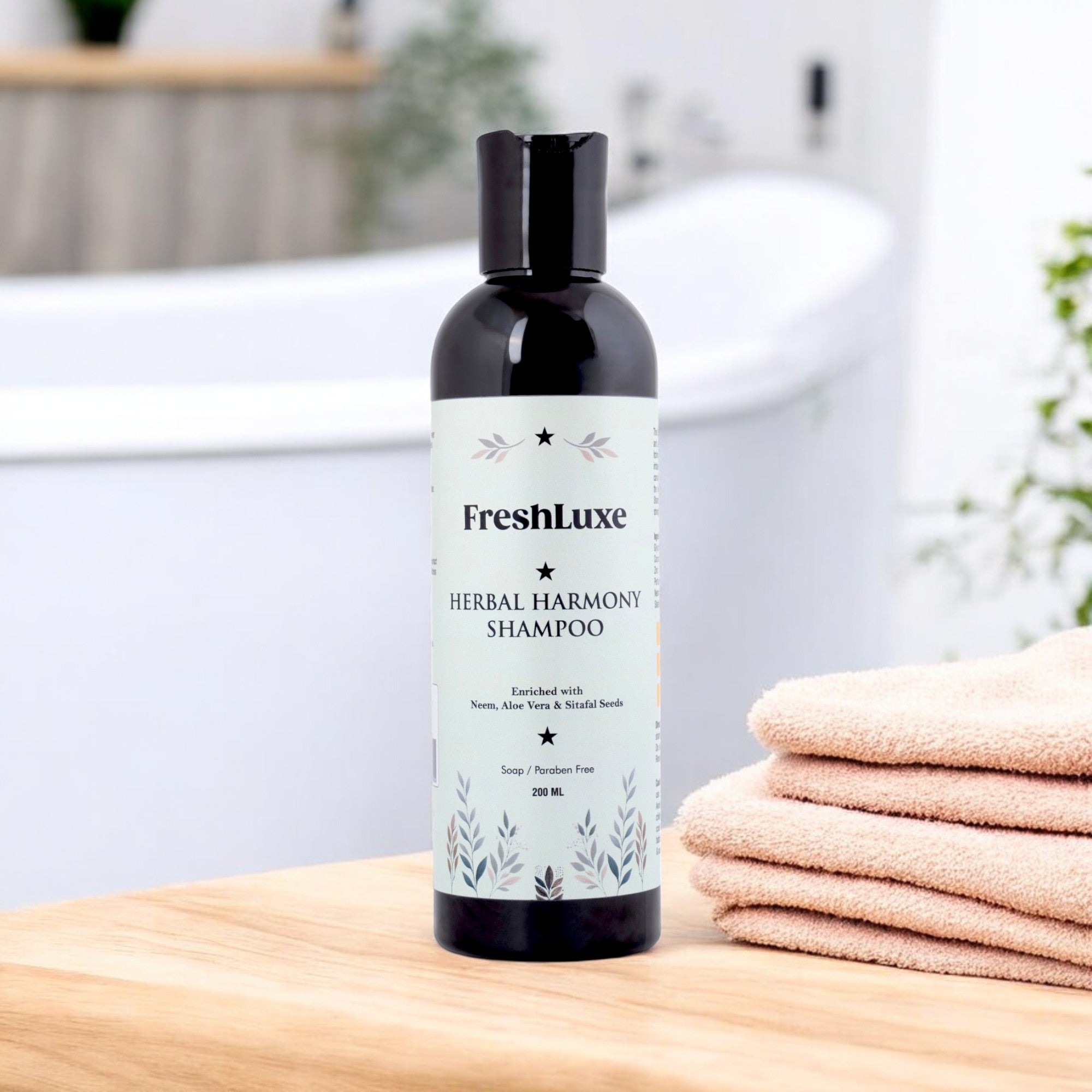 Herbal Harmony Shampoo with Neem, Aloe Vera & Sitaphal Seeds | Reduces Dandruff & Prevents Breakage- 200ml