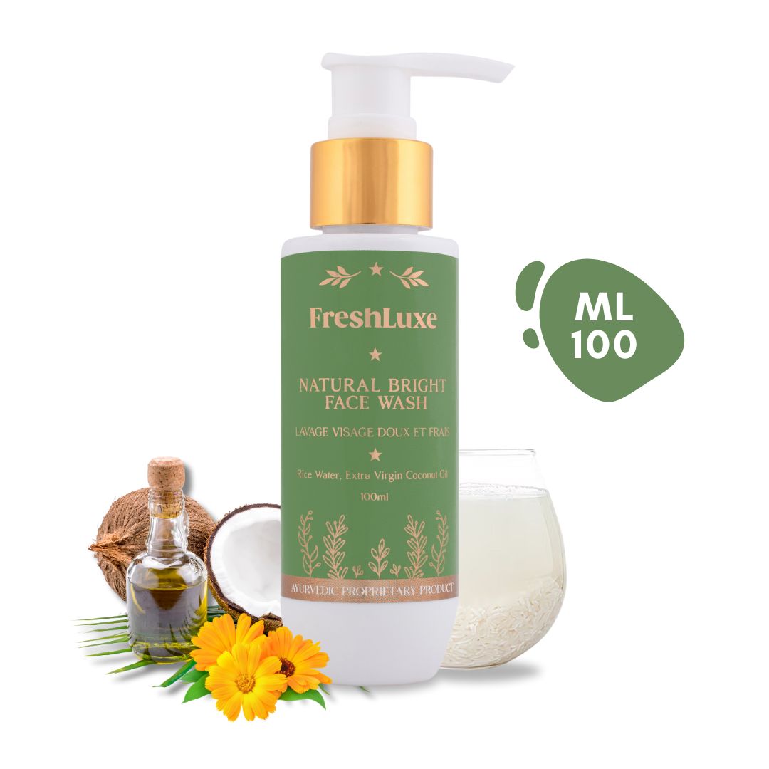 Natural Bright Facewash with Rice Water & Extra Virgin Coconut Oil | For Deep Cleansing & Naturally Bright Skin- 100ml