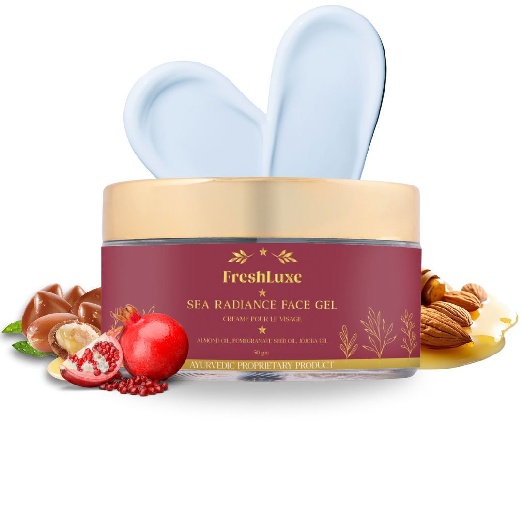 Sea Radiance Face Gel Cream for Hydration & Glow | Almond Oil, Pomegranate Seed Oil & Jojoba Oil- 50g