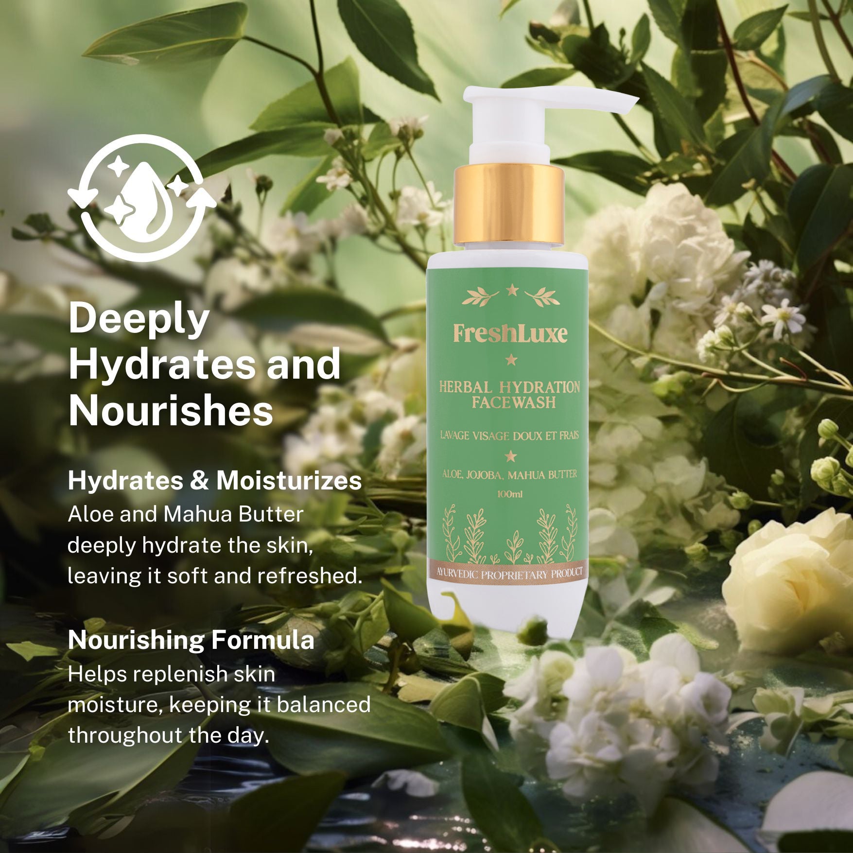 Herbal Hydration Facewash | Aloe Vera & Neem | Gentle Cleanse & Deep Moisture- 100ml