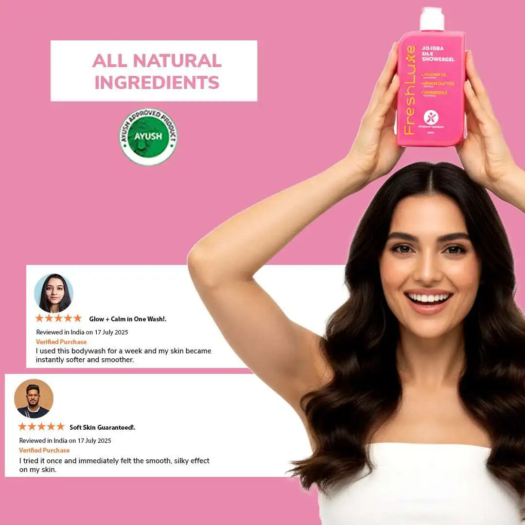 FreshLuxe Jojoba Silk Body Wash | Nourishing Formula for Silky Smooth & Radiant Skin, 200 ml | 400 ml