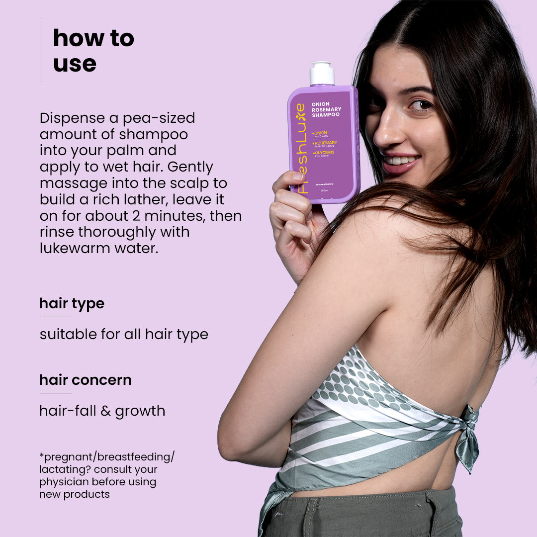 Onion & Rosemary Growth Boost Shampoo for Strong, Shiny Hair | 200 ml