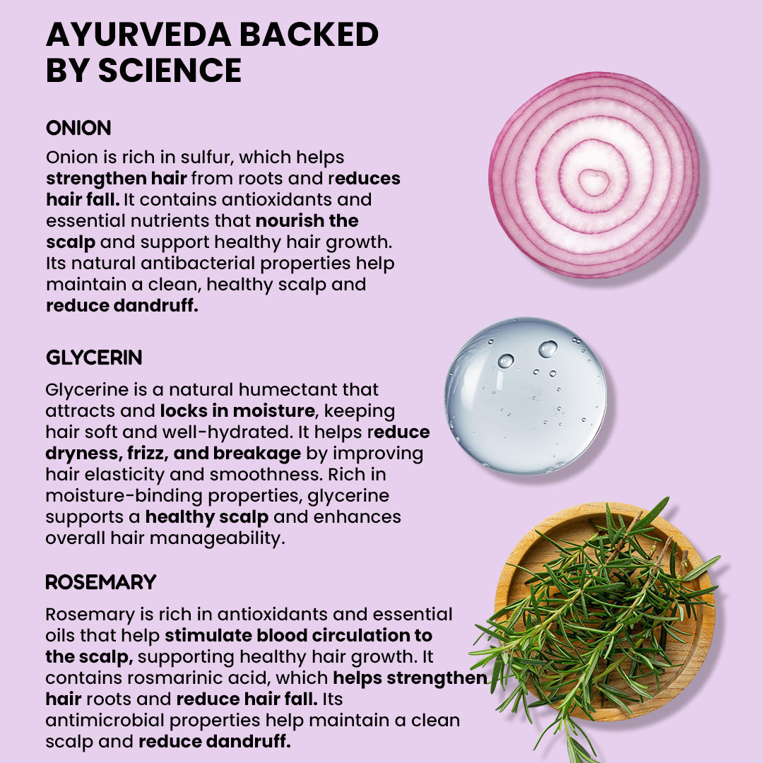 Onion & Rosemary Growth Boost Shampoo for Strong, Shiny Hair | 200 ml