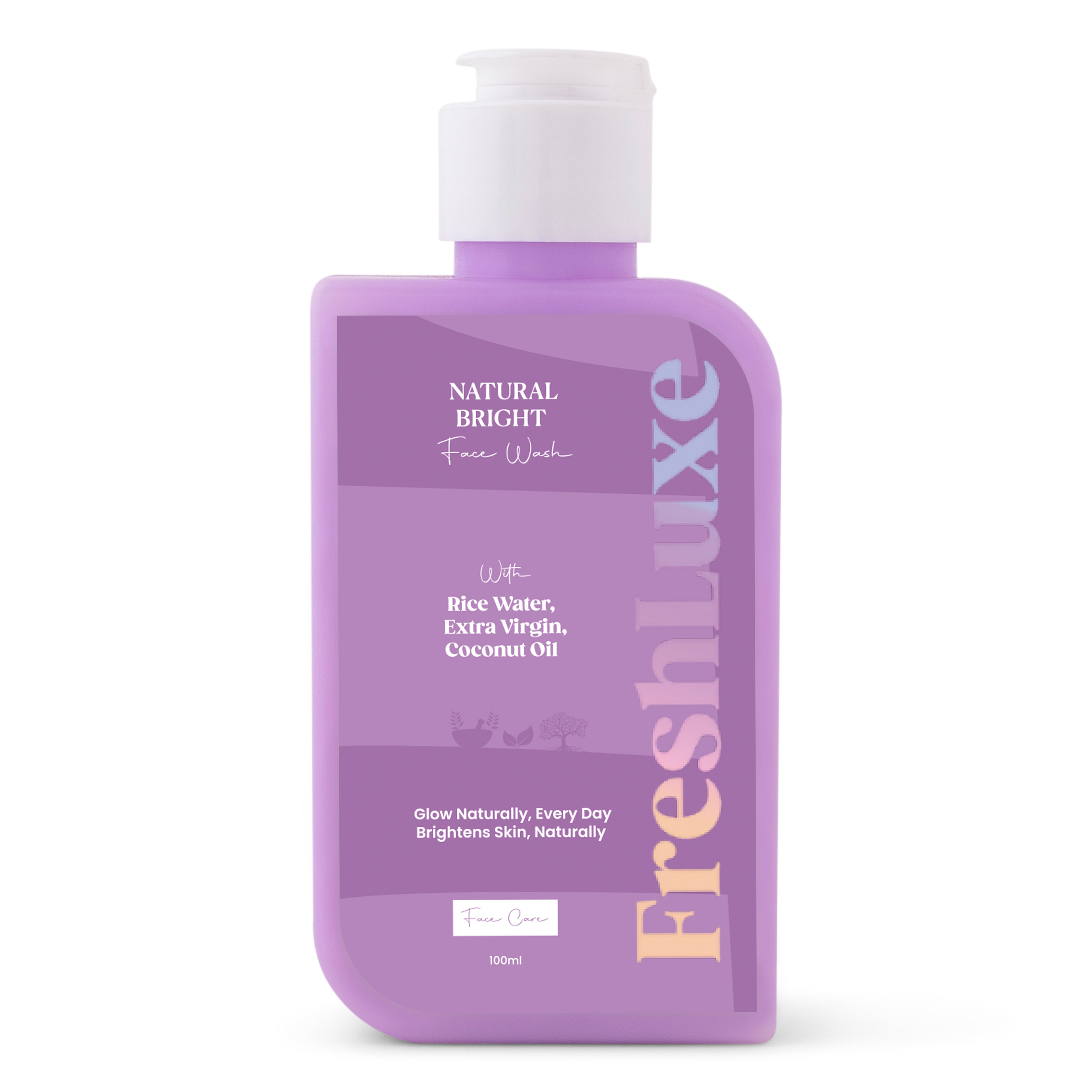 Natural Bright Facewash with Rice Water & Extra Virgin Coconut Oil | For Deep Cleansing & Naturally Bright Skin- 100ml