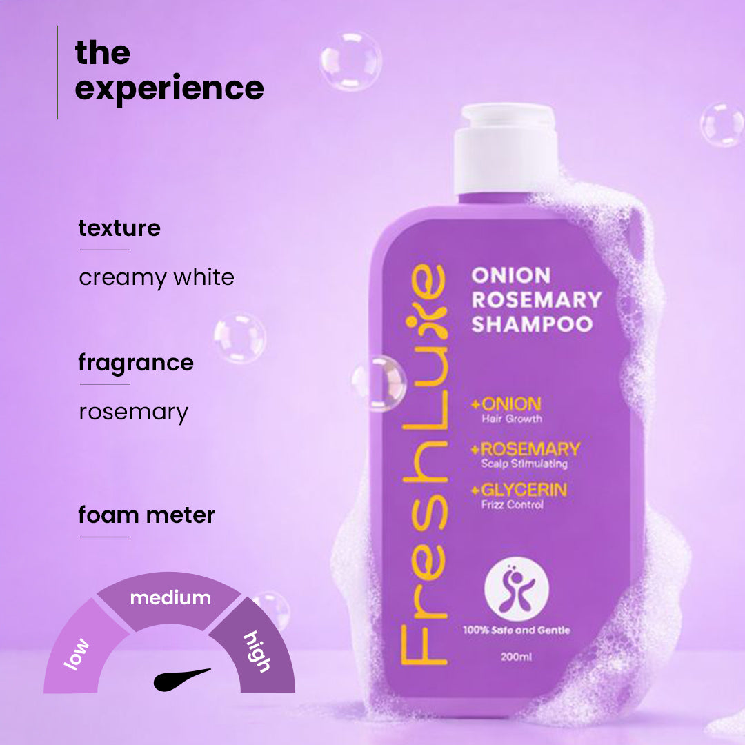 Onion & Rosemary Growth Boost Shampoo for Strong, Shiny Hair | 200 ml