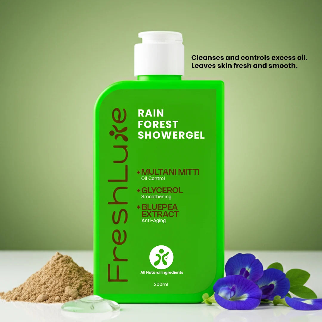 FreshLuxe Rain Forest Body Wash | Paraben & SLS Free | Rain Bath Scent | 200 ml | 400 ml