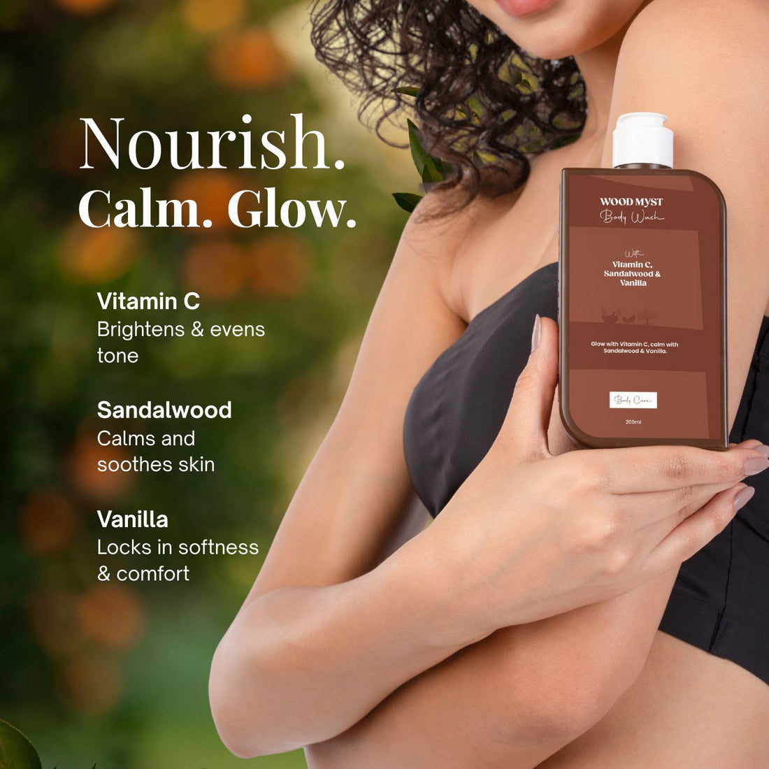 FreshLuxe Wood Myst Body Wash | Reduces Uneven Skin Tone &amp; Dullness | Vanilla Scent