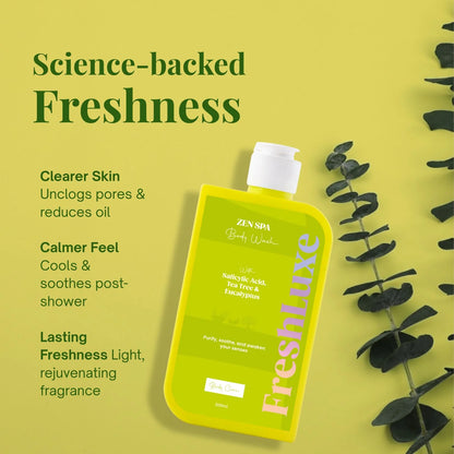 FreshLuxe Zen Spa Body Wash | Soothing &amp; Anti-Bacterial | 200 ml | 400 ml