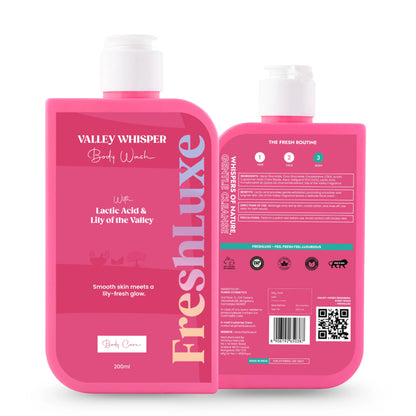 FreshLuxe Valley Whisper Body Wash | Reduces Dark Spots | Floral Scent | 200 ml | 400 ml
