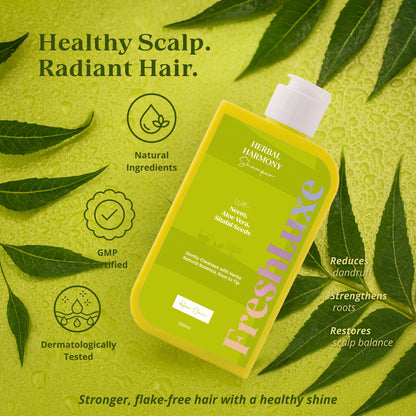 Herbal Harmony Shampoo with Neem, Aloe Vera &amp; Sitaphal Seeds |  Reduces Dandruff &amp; Prevents Breakage- 200ml