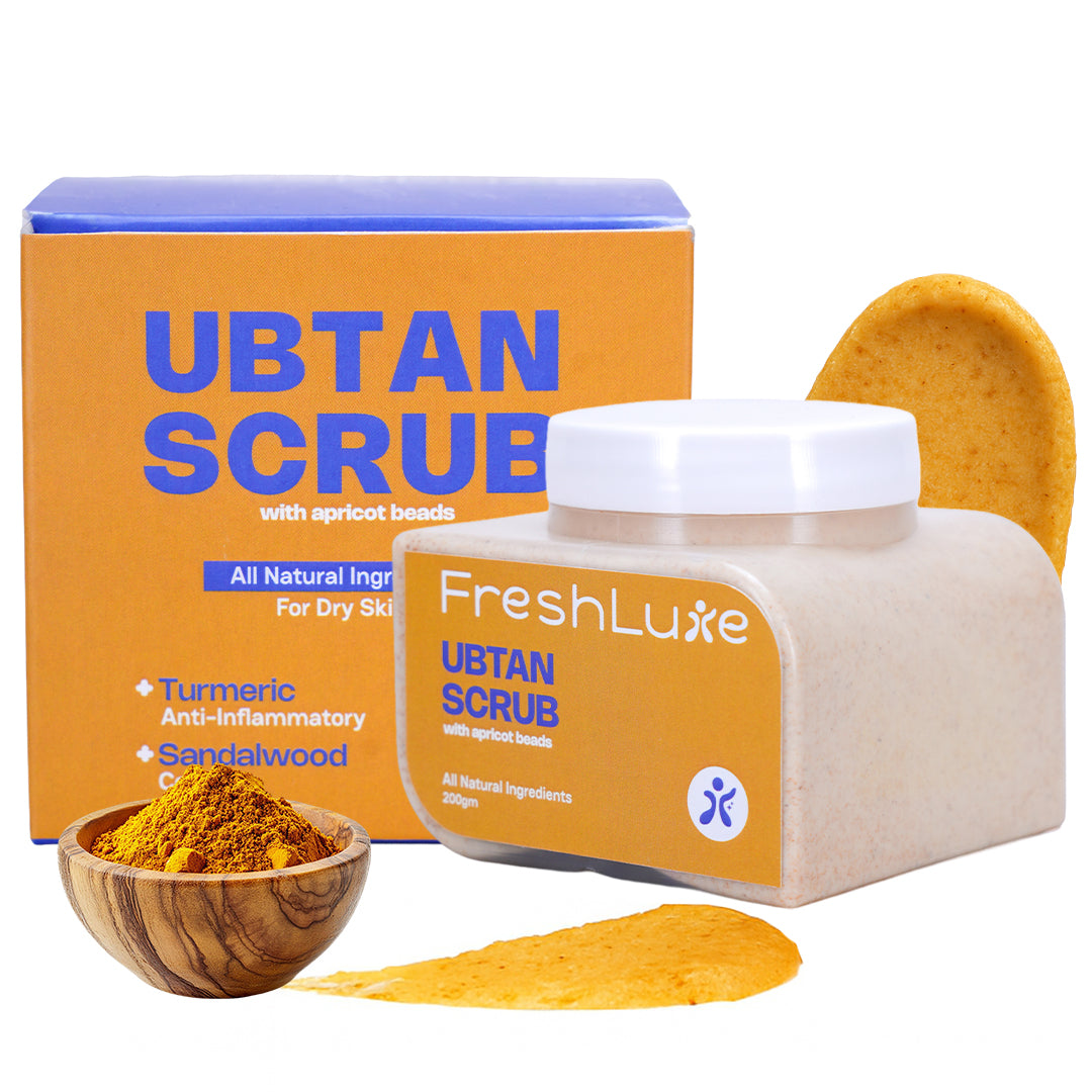 Traditional Ubtan Face &amp; Body Scrub | Lactic Acid for Tanning, Dark Spots &amp; Brightening | 200gm