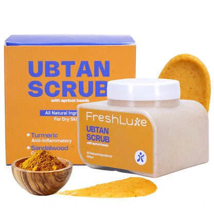 Traditional Ubtan Face &amp; Body Scrub | Lactic Acid for Tanning, Dark Spots &amp; Brightening | 200gm