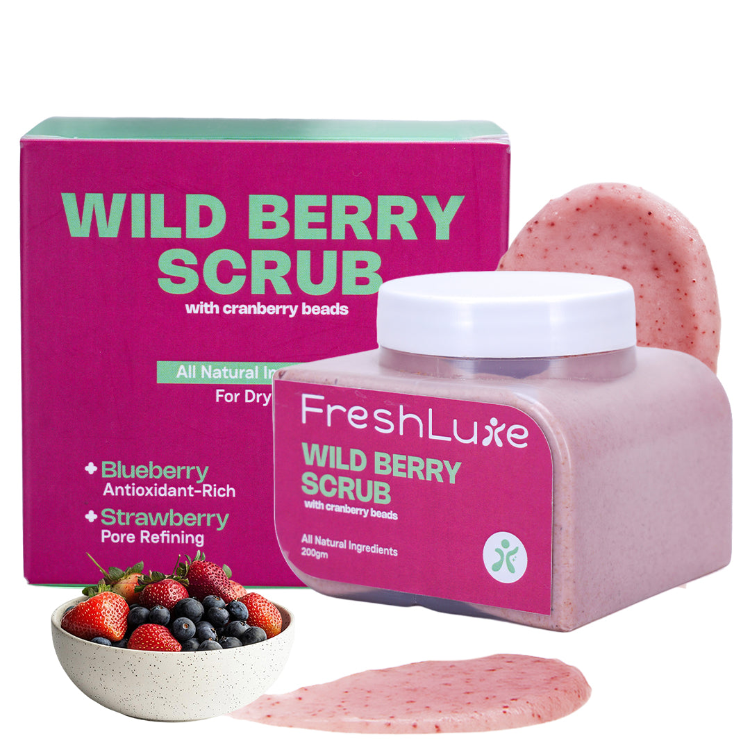 Wild Berries Face &amp; Body Scrub | Vitamin E for Tan, Dead Skin Removal &amp; Exfoliation | 200gm