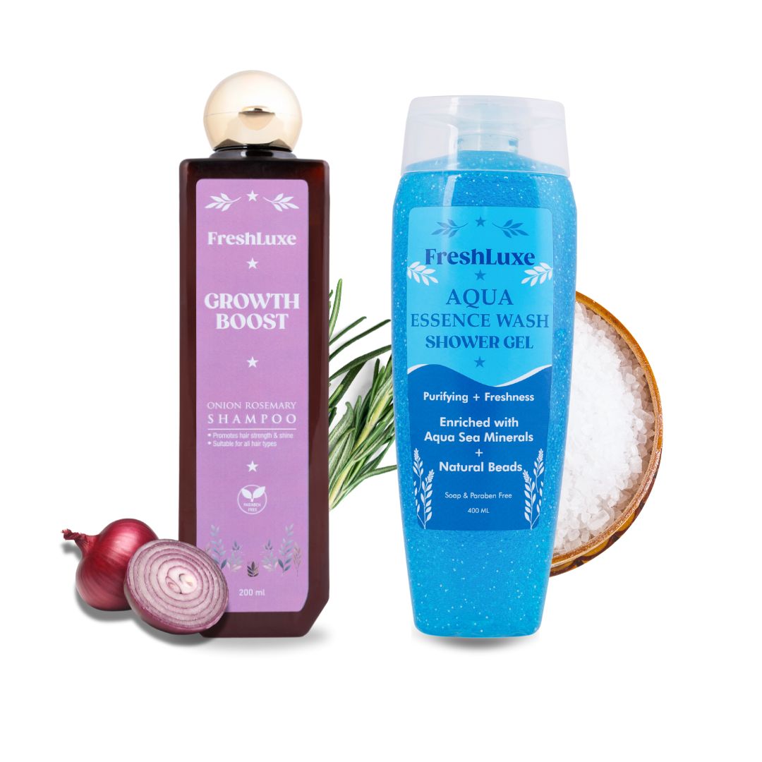 Growth Boost Shampoo &amp; Aqua Essence Bodywash