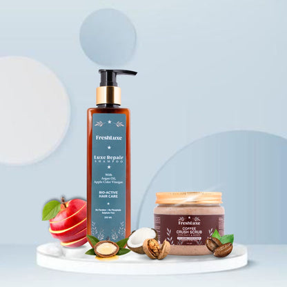Luxe Repair Shampoo &amp; Exfoliating Coffee Scrub