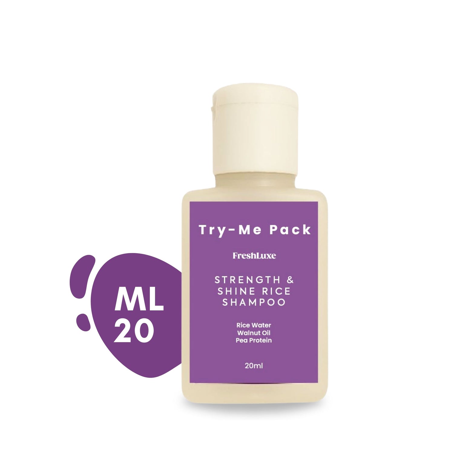 Strength &amp; Shine Rice Water Shampoo with Walnut Oil &amp; Pea Protein | For All Hair Types- 15 ml