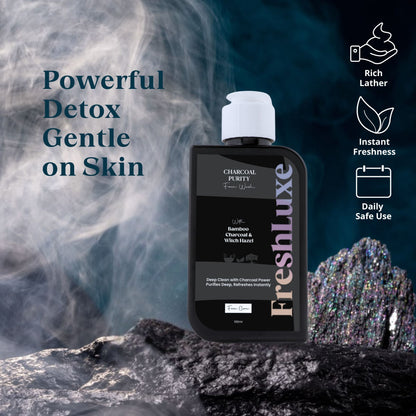 Charcoal Purity Facewash | Deep Cleansing &amp; Detox | Bamboo Charcoal &amp; Witch Hazel- 100ml