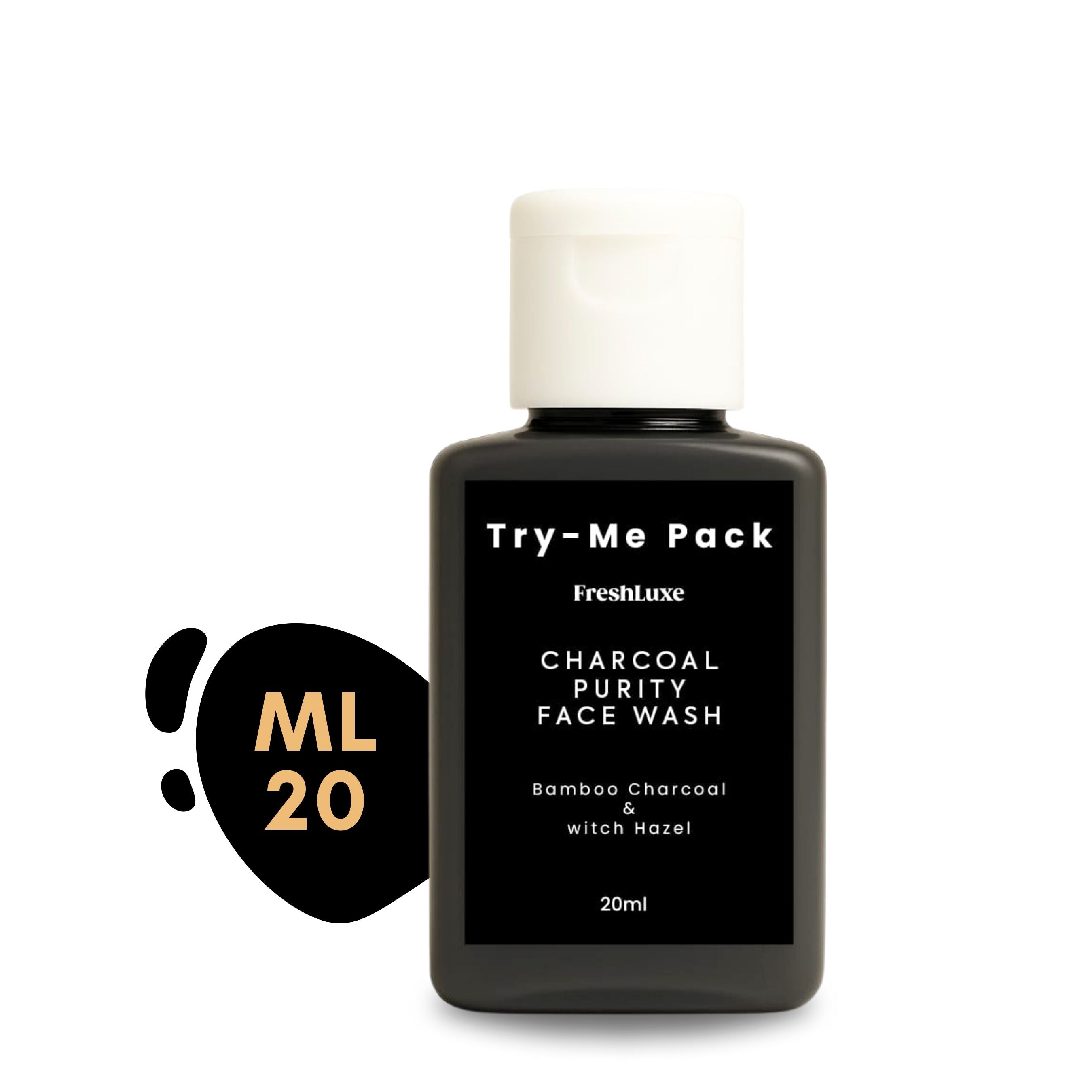 Charcoal Purity Facewash | Deep Cleansing &amp; Detox | Bamboo Charcoal &amp; Witch Hazel- 15 ml