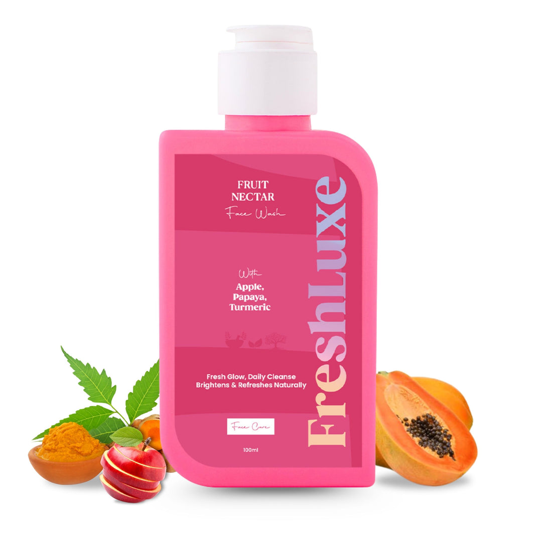 Fruit Nectar Facewash | Apple, Papaya &amp; Turmeric | Brightening &amp; Revitalizing- 100ml
