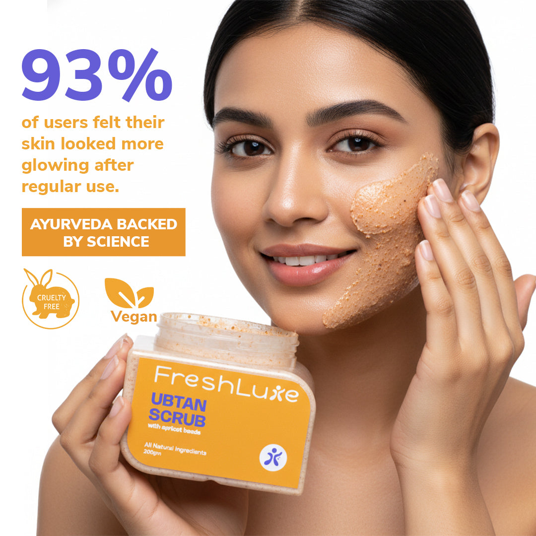 Traditional Ubtan Face &amp; Body Scrub | Lactic Acid for Tanning, Dark Spots &amp; Brightening | 200gm