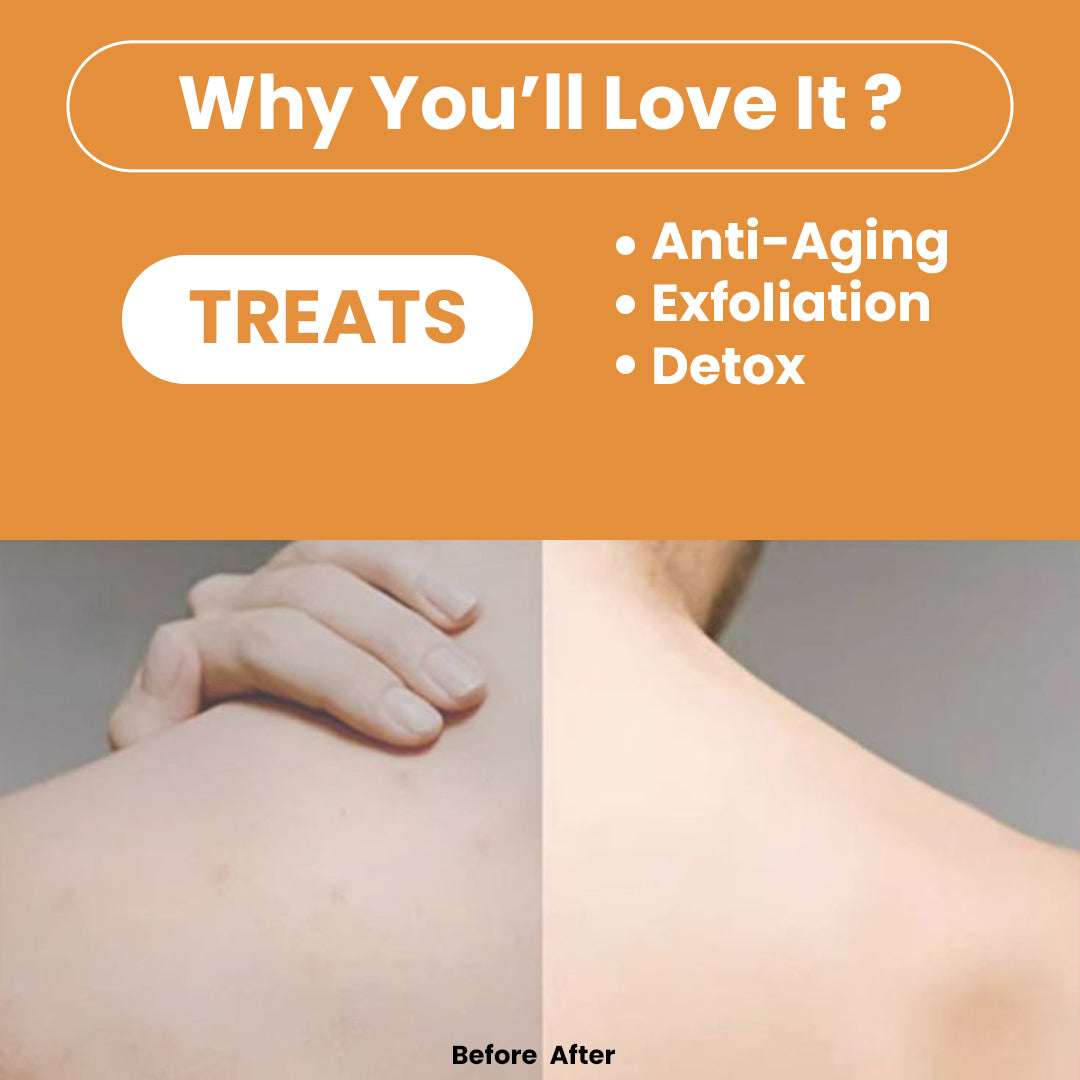 Before and after treatment of skin care product on a person&