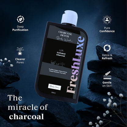 Deep Cleansing Charcoal Detox Bodywash with Aloe Vera- 200ml