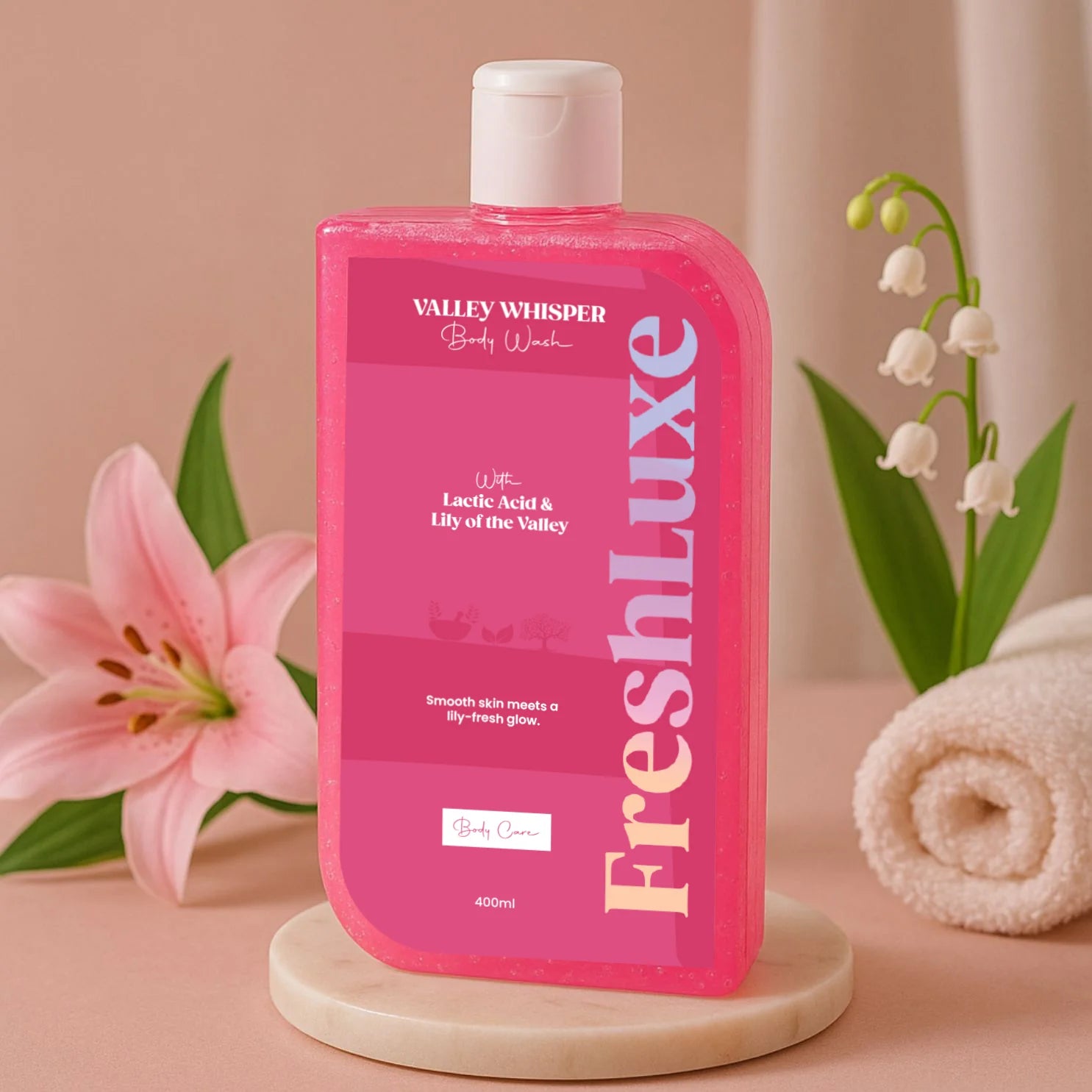 FreshLuxe Valley Whisper Body Wash | Reduces Dark Spots | Floral Scent | 200 ml | 400 ml