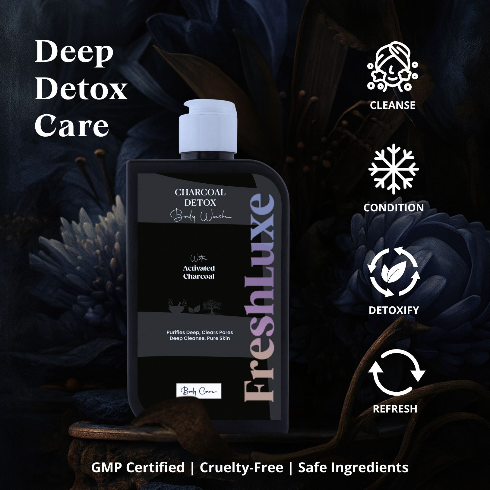 Deep Cleansing Charcoal Detox Bodywash with Aloe Vera- 200ml