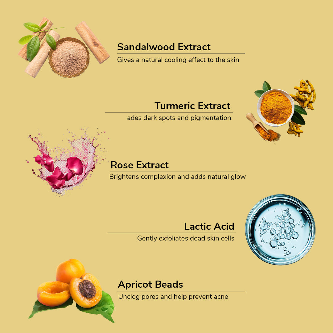 Traditional Ubtan Face &amp; Body Scrub | Lactic Acid for Tanning, Dark Spots &amp; Brightening | 200gm