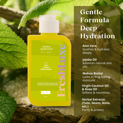 Herbal Hydration Facewash | Aloe Vera &amp; Neem | Gentle Cleanse &amp; Deep Moisture- 100ml