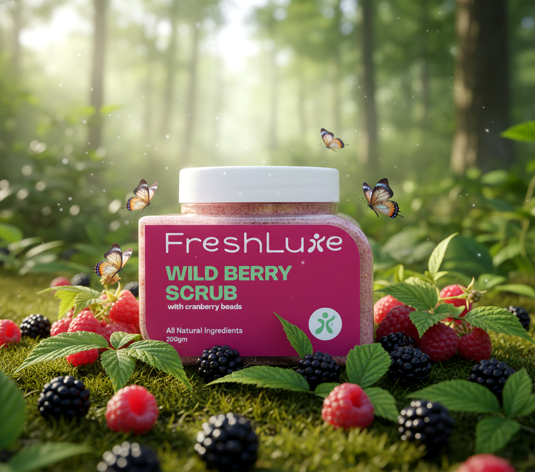 Wild Berries Face &amp; Body Scrub | Vitamin E for Tan, Dead Skin Removal &amp; Exfoliation | 200gm
