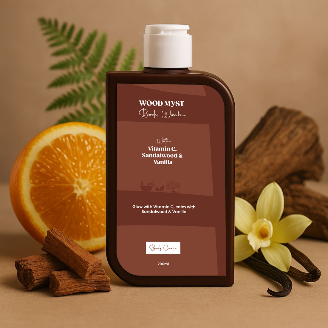 FreshLuxe Wood Myst Body Wash | Reduces Uneven Skin Tone &amp; Dullness | Vanilla Scent
