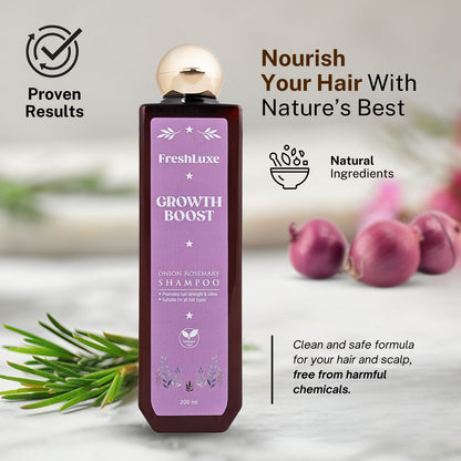 Growth Boost Shampoo with Rosemary &amp; Onion | Strengthens Roots- 200ml