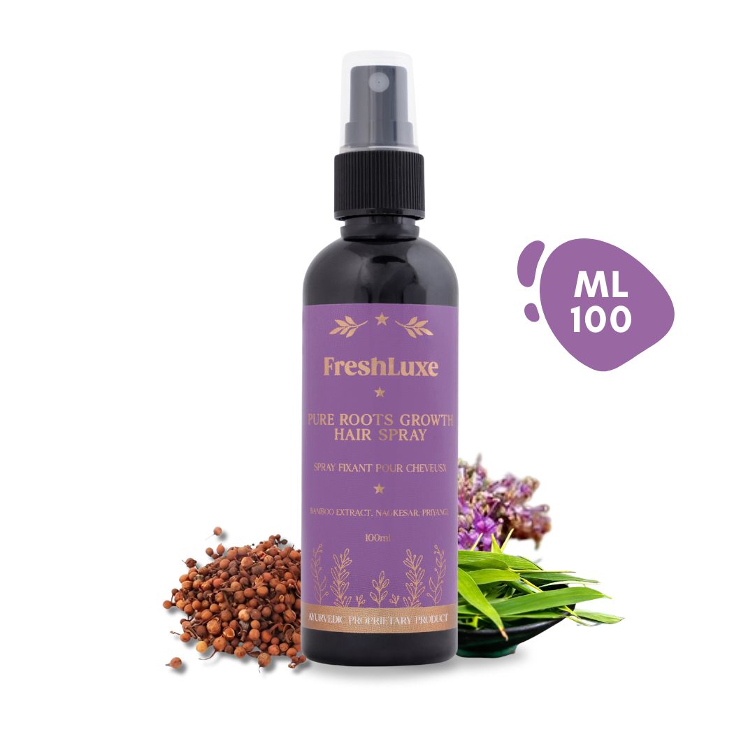 Pure Roots Growth Spray for Hair Growth &amp; Hydrating Dry Scalp | With Bamboo Extract, Nagkesar &amp; Priyangu- 100ml
