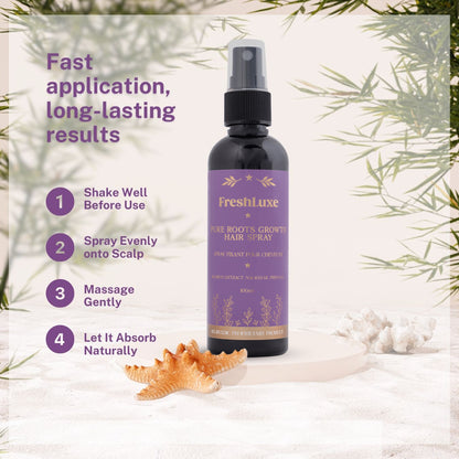 Pure Roots Growth Spray for Hair Growth &amp; Hydrating Dry Scalp | With Bamboo Extract, Nagkesar &amp; Priyangu- 100ml