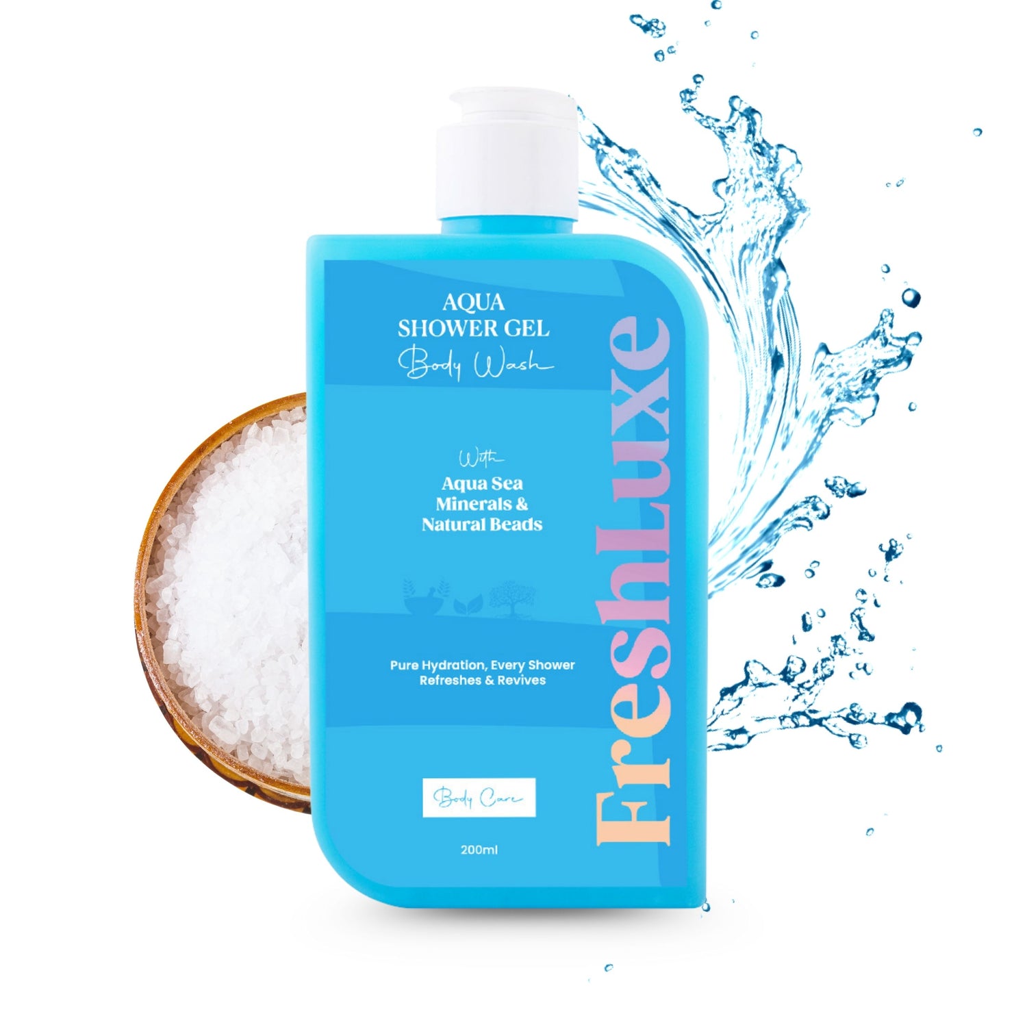 Aqua Essence Bodywash with Sea Salts &amp; Scrub Beads | For Long-Lasting Freshness