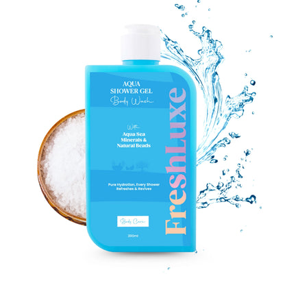 Aqua Essence Bodywash with Sea Salts &amp; Scrub Beads | For Long-Lasting Freshness
