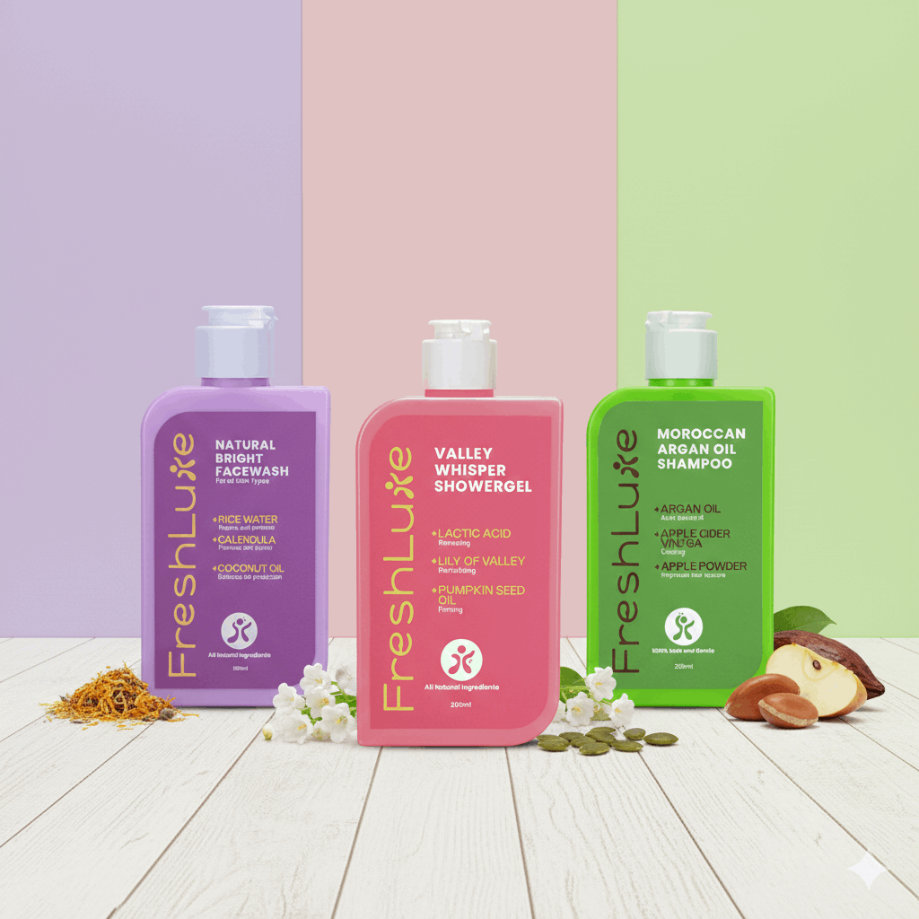 FreshLuxe Anti-Aging for Skin &amp; Hair | AYUSH-Approved | Combo with Rice Water, Lactic Acid &amp; Argan Oil 200ml