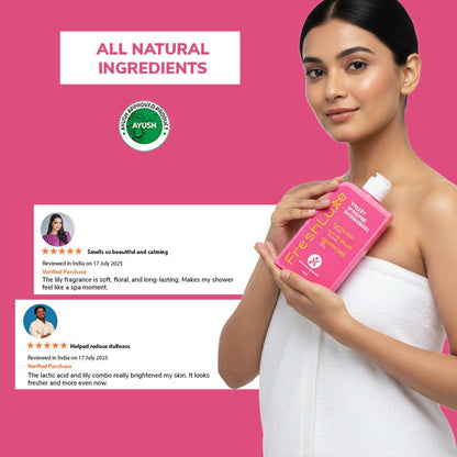 FreshLuxe Valley Whisper Body Wash | Reduces Dark Spots | Floral Scent | 200 ml | 400 ml