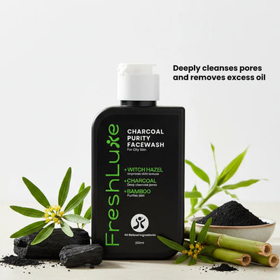 Charcoal Purity Facewash |  Deep Cleansing & Detoxifying with Bamboo Charcoal and Witch Hazel | 100 ml