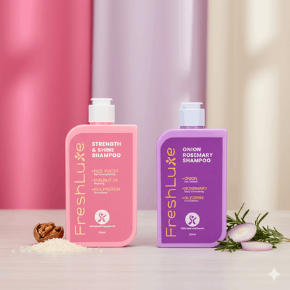 FreshLuxe Anti-Hairfall &amp; Strengthening Combo | Rice Water &amp; Onion Rosemary 200ml