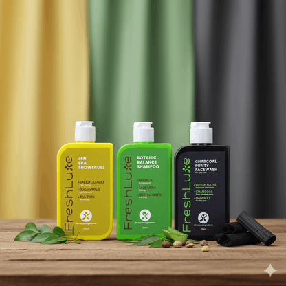 FreshLuxe Acne Control Combo | AYUSH-Approved | Salicylic Acid, Tea Tree, Neem-Aloe &amp; Charcoal Facewash.
