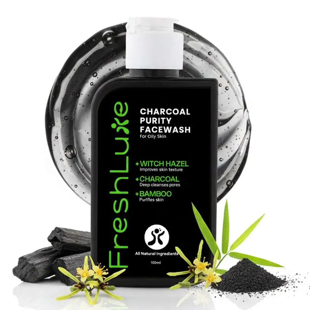 Charcoal Purity Facewash |  Deep Cleansing &amp; Detoxifying with Bamboo Charcoal and Witch Hazel | 100 ml
